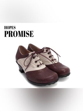 Fluevog NEARLY NEW Hopes Promise burgundy/light pink lace-up shoe - 7.5 (fits 7)
